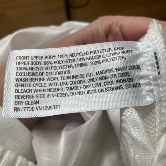 Sparkly Sequin Strapped Dress Cream and Silver - Picture 8 of 9